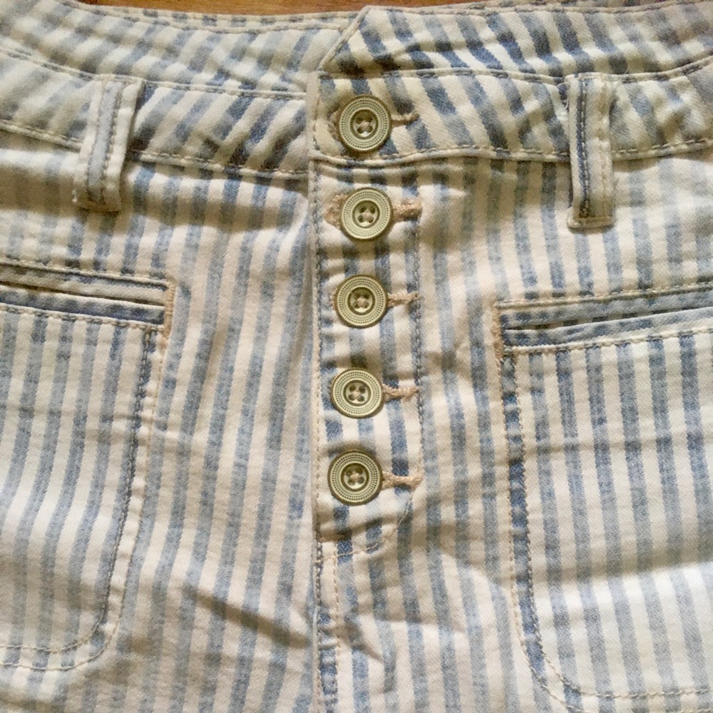 Anthropologie Bleached Stripe Denim Sz 28